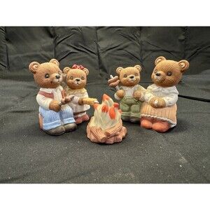 Vintage HOMCO 3 Piece Campfire Bears #1446